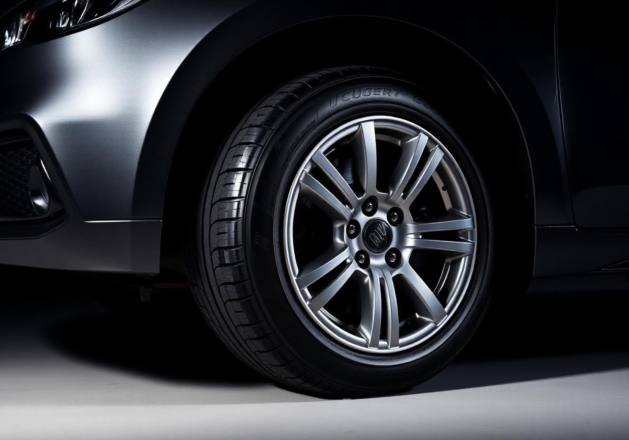 Pneu de carro em detalhe